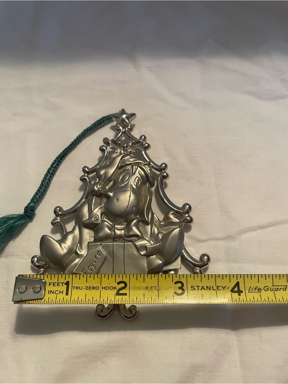 NWOT SilverTone Disney Eeyore Ornament - Holiday Tree Design - Picture 4 of 7